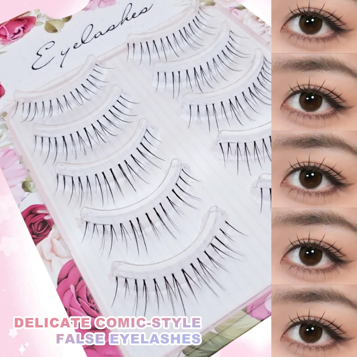 5 pairs of pure natural ultra light, airy, handmade, soft, easy to wear for various occasions, make-up for fake eyelashes