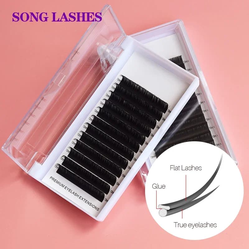 SONG LASHES 12 professional and natural rows double spikes flat eyelashes false thickness 0.15/0,20 supplies for makeup