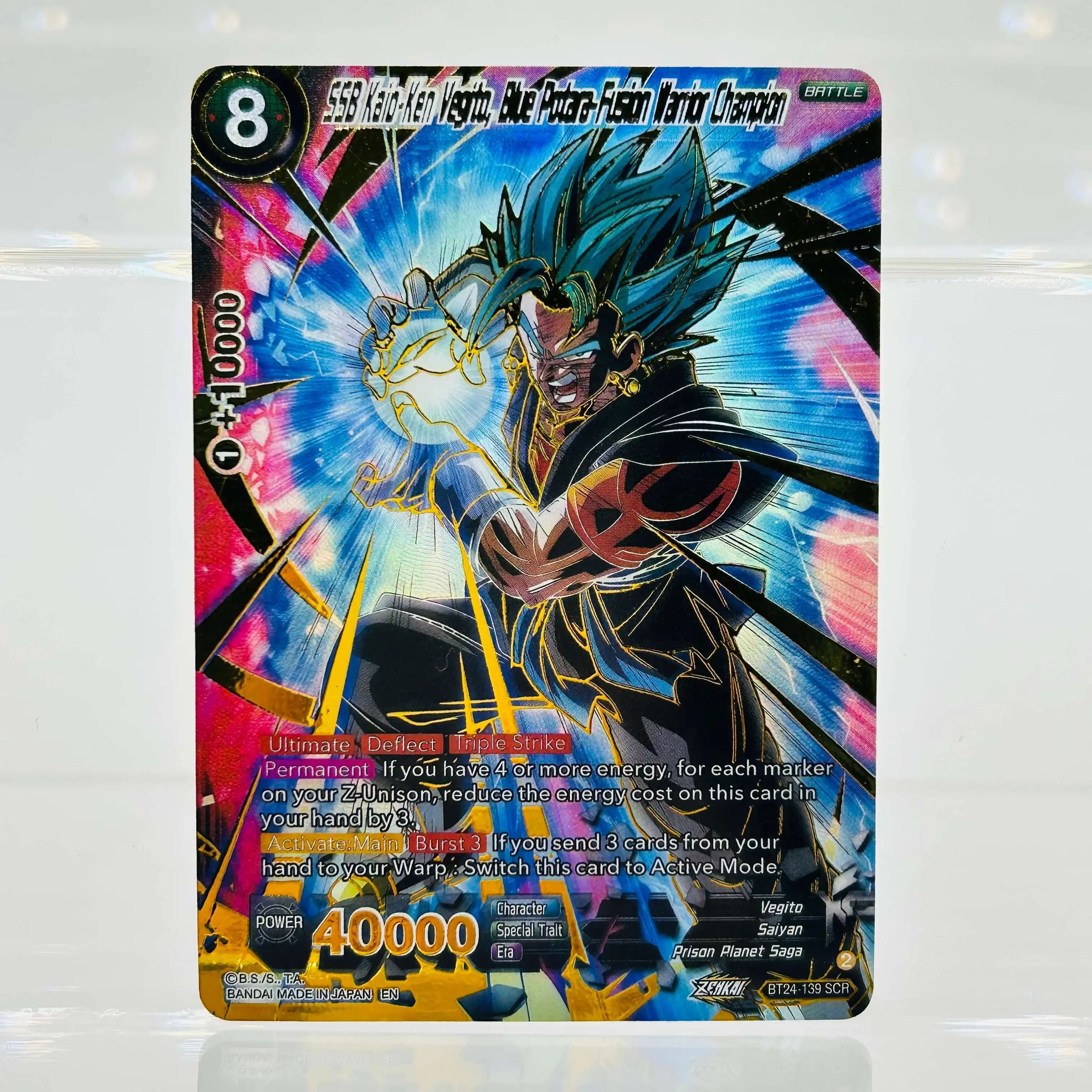 2024 Dragon Ball Super TCG BT24-139 SCR SSB Vegito Gold Foil Texture 10 Gem Mint Carta Collezionabile