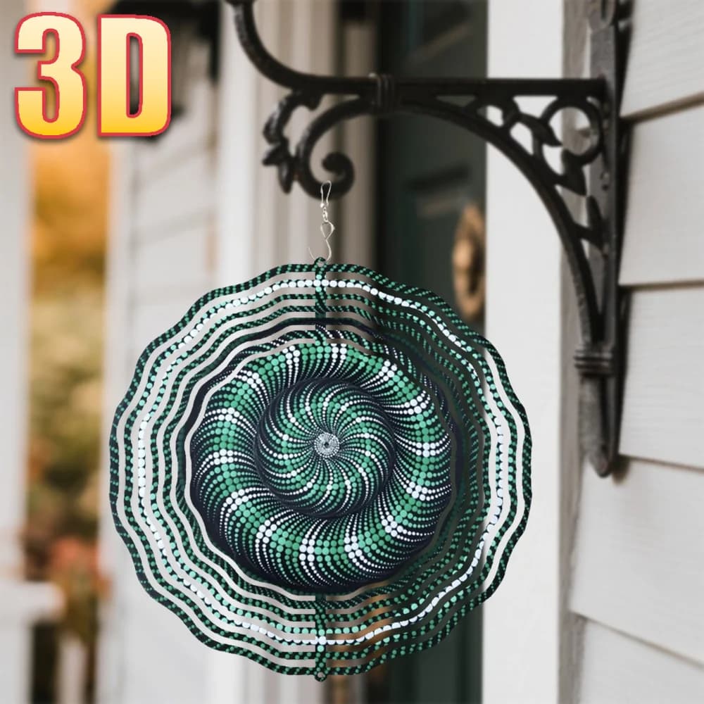 1PC Spinning Wind Chime 360° Rotating Hook 10in Garden Art Tree Hanger