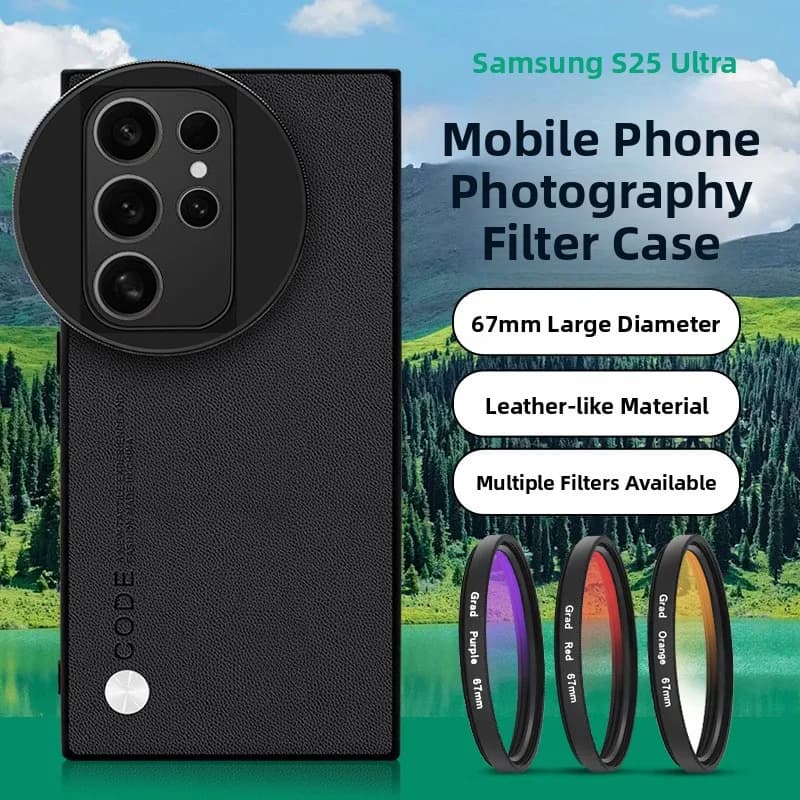 Custodia per telefono Galaxy S23 S24 S25 S26 Ultra con kit fotografico, filtro polarizzatore Starlight, anti-riflesso, creativo e personalizzato