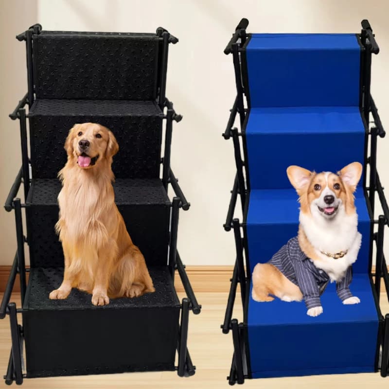 Camioncino in metallo Gradini per animali domestici Scaletta per cani per auto all'aperto Scale per animali domestici pieghevoli Accessori per arrampicata per cani e gatti resistenti ai graffi