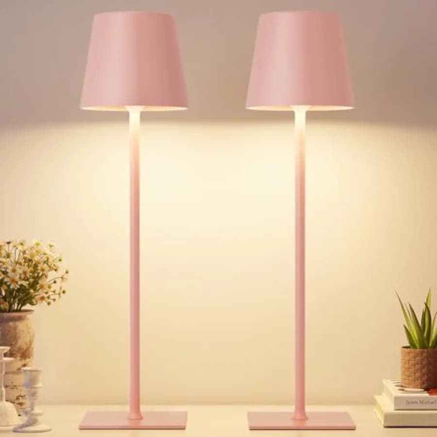 Lampada da Tavolo Ricaricabile Senza Fili, Lampada da Scrivania Portatile con Batteria da 5000mAh, Controllo Touch con Regolazione Continua della Luminosità, Luce Notturna Wireless