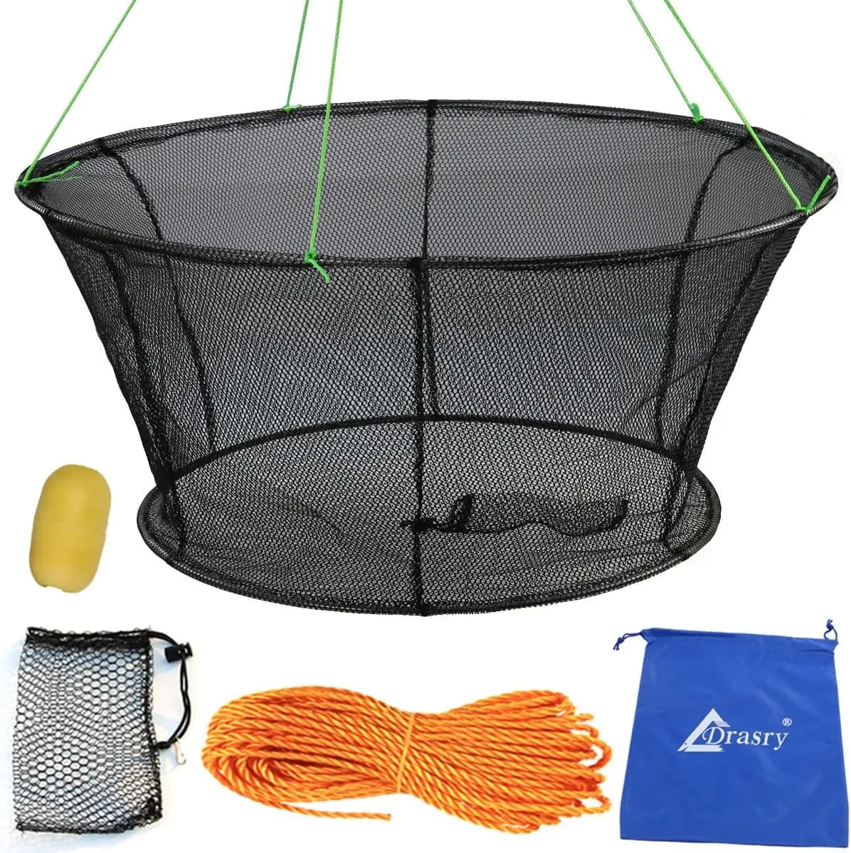 Rete da Pesca Pieghevole per Gamberi, Granchi, Esche, Gamberetti, Gamberi di Fiume, Aragoste - Rete da Lancio Richiudibile