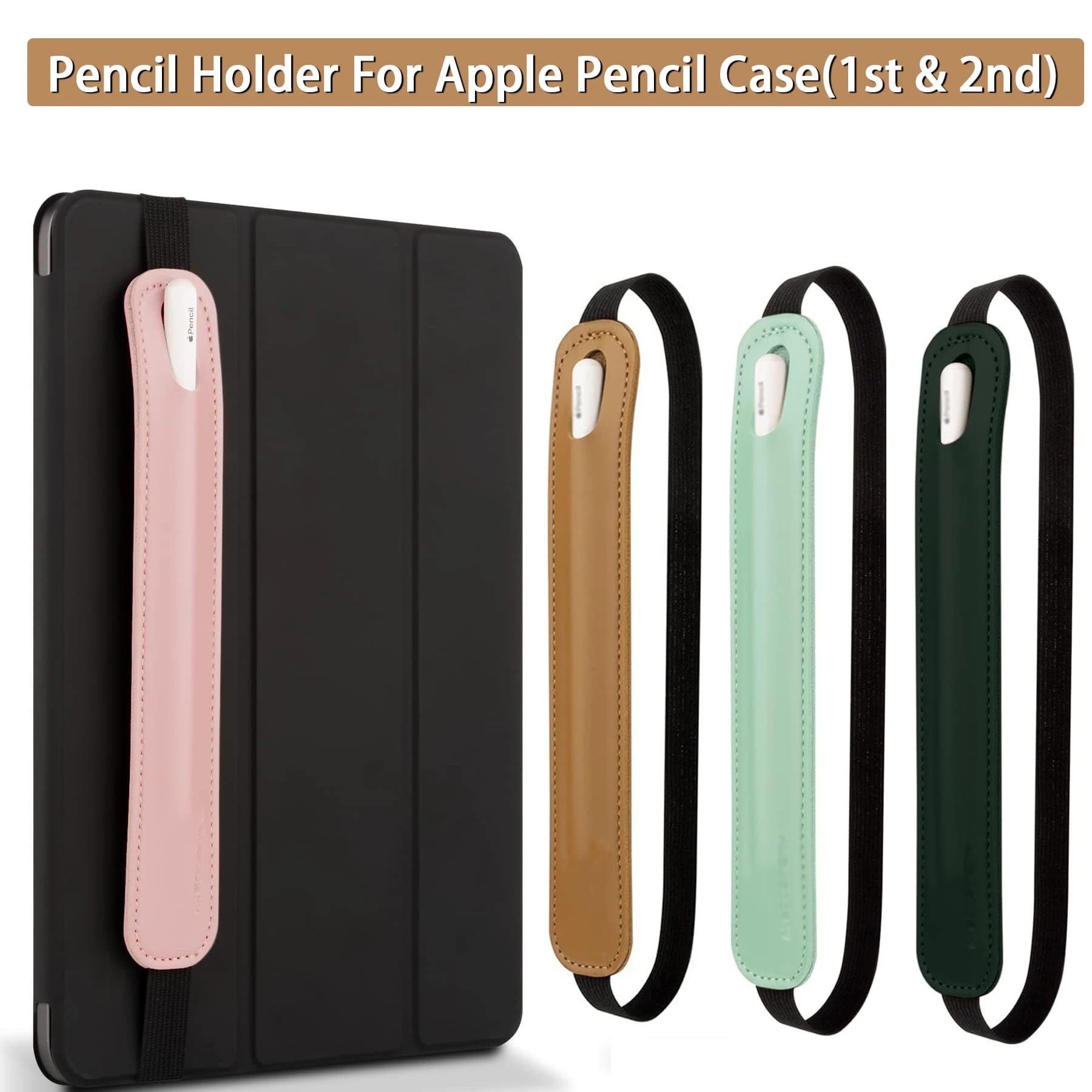 Custodia portapenne per astuccio Apple (1a e 2a generazione) Custodia per penna stilo Fascia elastica in pelle PU per tablet Proteggi
