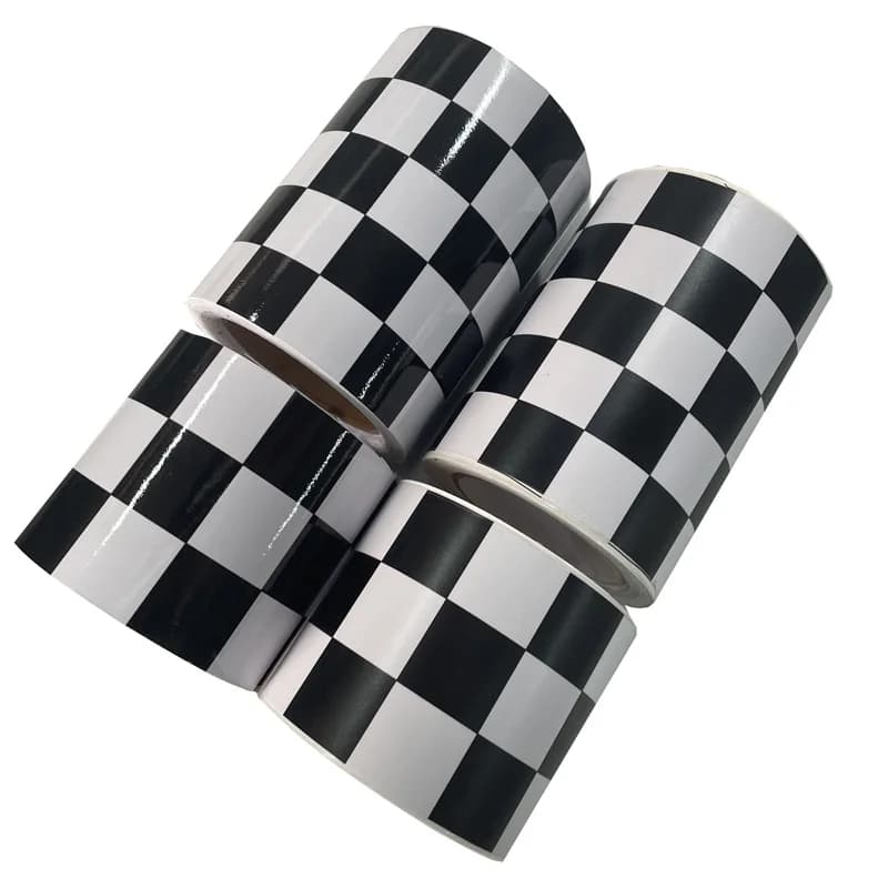 Premium Racing Nero Bianco Bandiera a quadretti Pellicola avvolgente in vinile Rotolo Adesivo per decalcomanie autoadesive fai-da-te Foglio per avvolgimento per auto automobilistiche