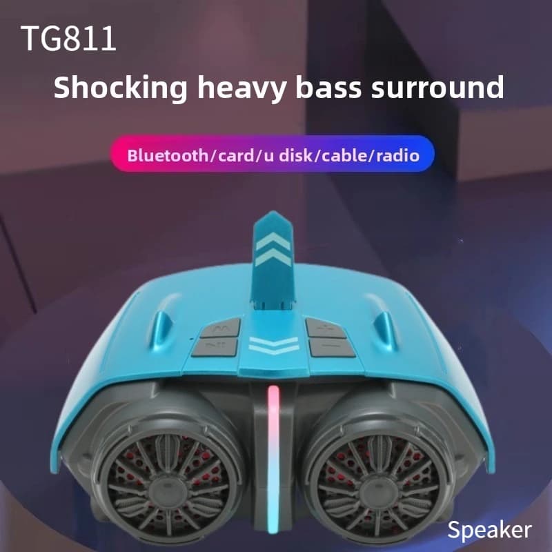 T&G TG811 Altoparlante Bluetooth portatile da 10 W Supporto subwoofer da 1200 mAh Radio FM con luce RGB e TWS e lettore musicale con supporto per telefono