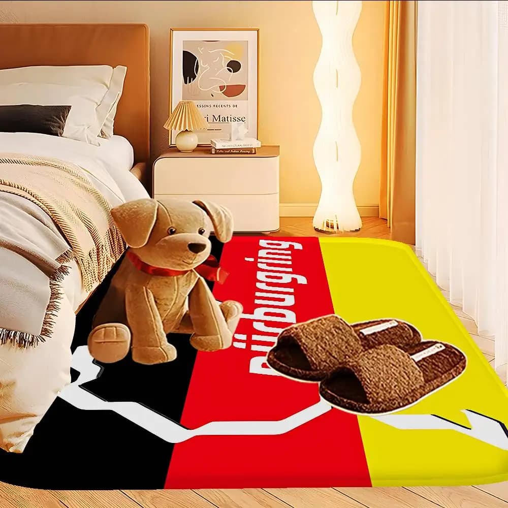 N-Nurburgrings logo Hallway Carpet INS Style Soft Bedroom Floor House Laundry Room Mat Anti-skid Bedside Area Rugs