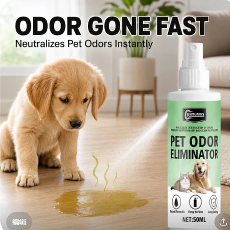 Pet Odor Removal Spray for Cats and Dogs, Fast Deodorizer for Litter Boxes, Dog Pads, Pet Beds, Carpets and Home Use