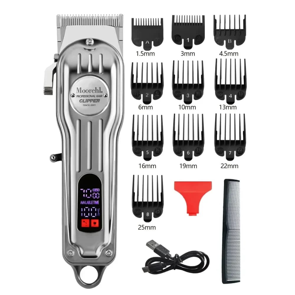Tagliacapelli professionale per uomo, tagliacapelli 2 in 1 senza fili e con cavo per taglio e cura dei capelli, regolabarba ricaricabile, senza fili