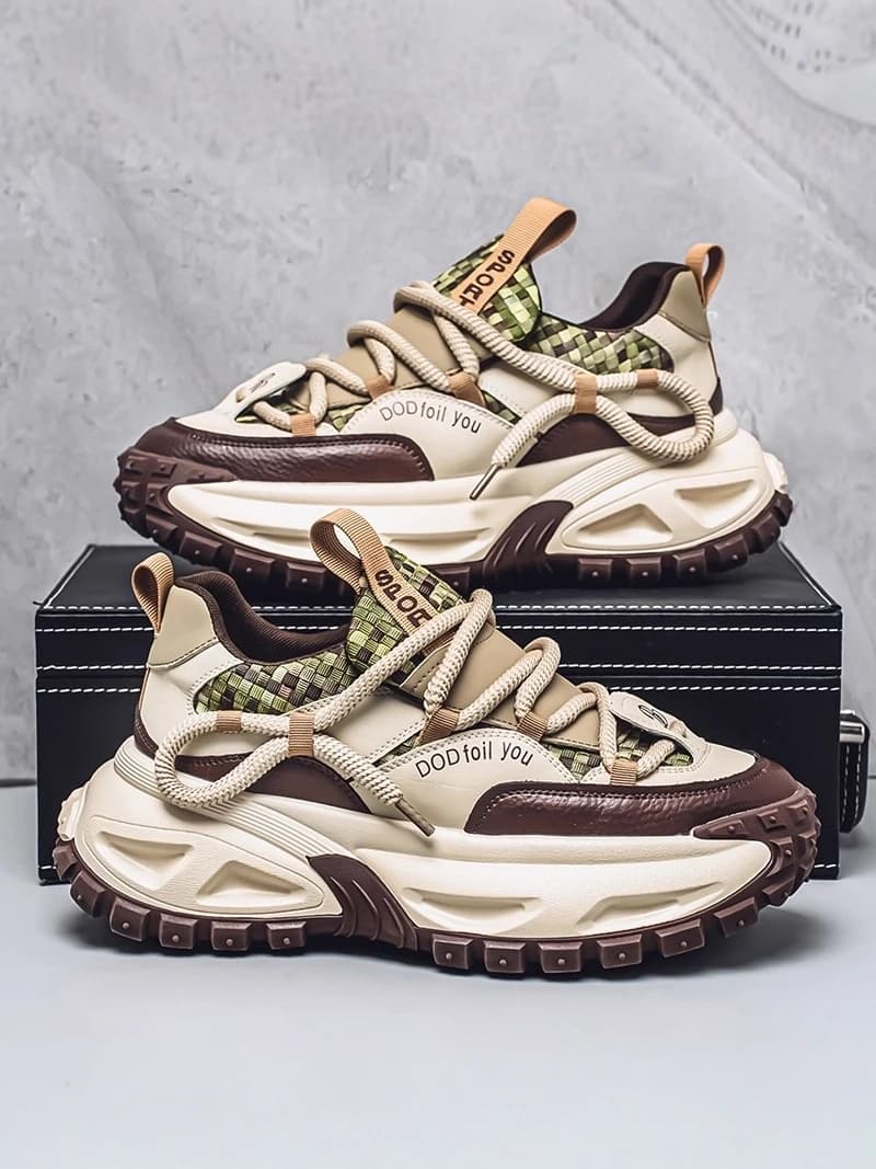 Men's Running Shoes Anti-slip Wear-resistant Casual Sport Shoes for Teens Fall Fashion Low-top round Toe Cushioning