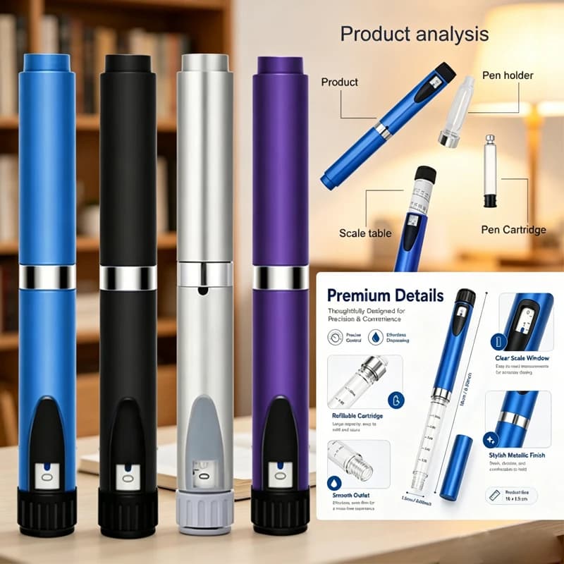 High-Quality V2 Reusable Metal/* Injection Pen Compatible /*with 3ml Cartridges Sub Bottle Customizable for Personal Care Beauty