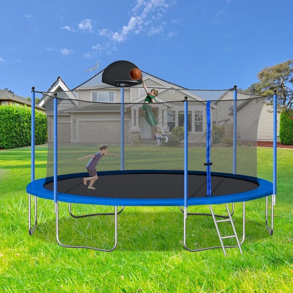 Rete di Sicurezza per Trampolino con Canestro da Basket, Resistente, per Esterni, per Bambini e Adulti, Personalizzabile