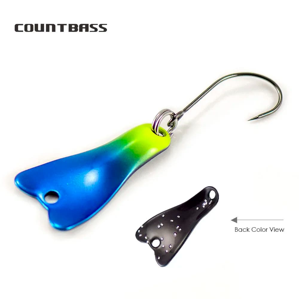 COUNTBASS 5/64oz 2g Casting Spoon With Barbless Hook UV Colors Trout Fishing Baits Pike Angler's Lures