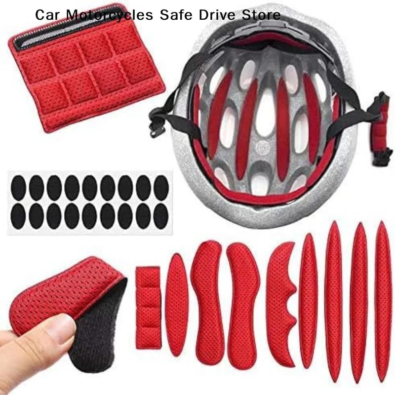 【M】Helmet Padding Kit 27Pcs Bicycle Replacement Universal Foam Pads Set for Bike Motorcycle Cycling Sportswear Accessories