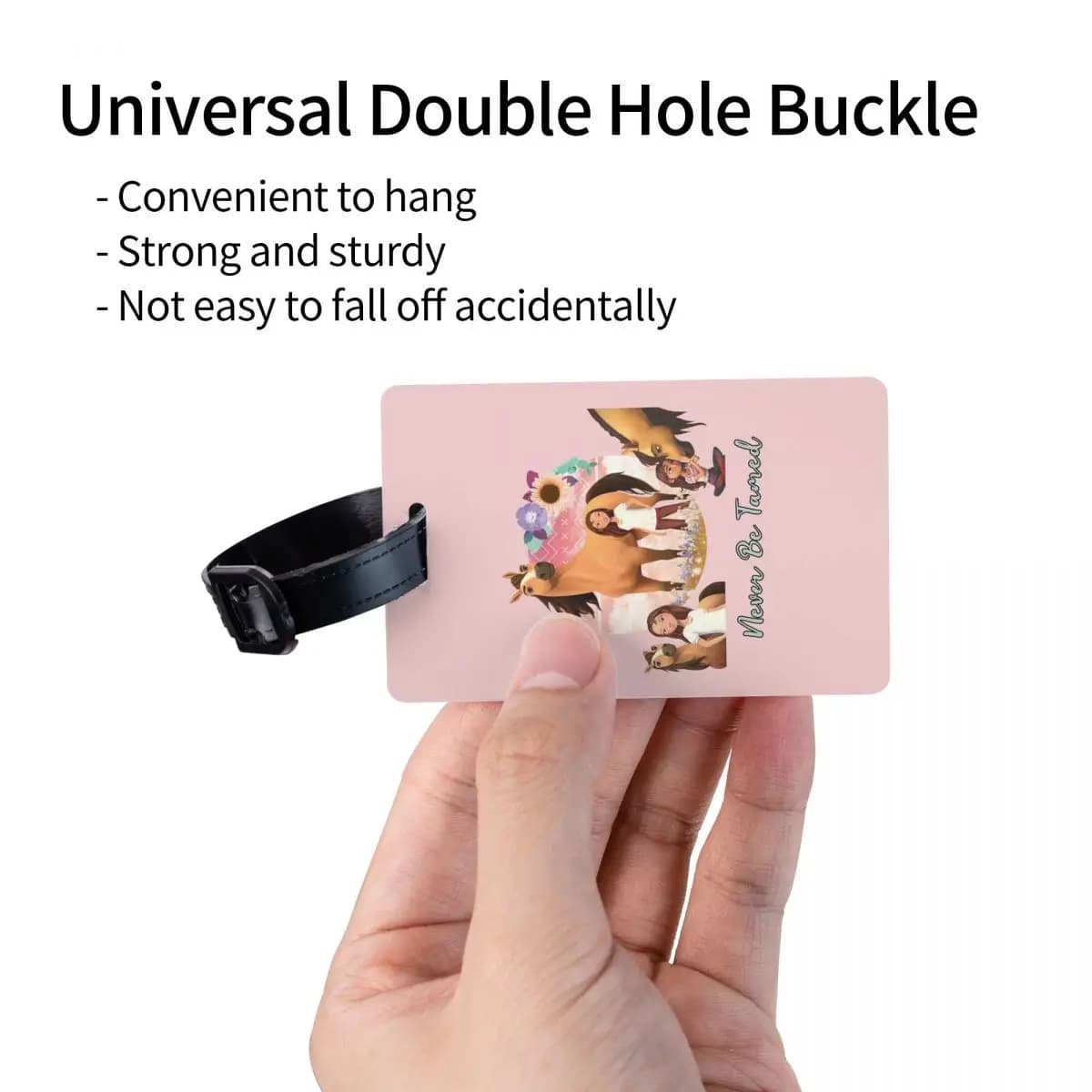 Etichette per Bagagli 'Never Be Tamed Spirit Riding Free', Accessori per Valigie, Targhette per Bagagli da Viaggio, Porta Etichette con Nome e Indirizzo