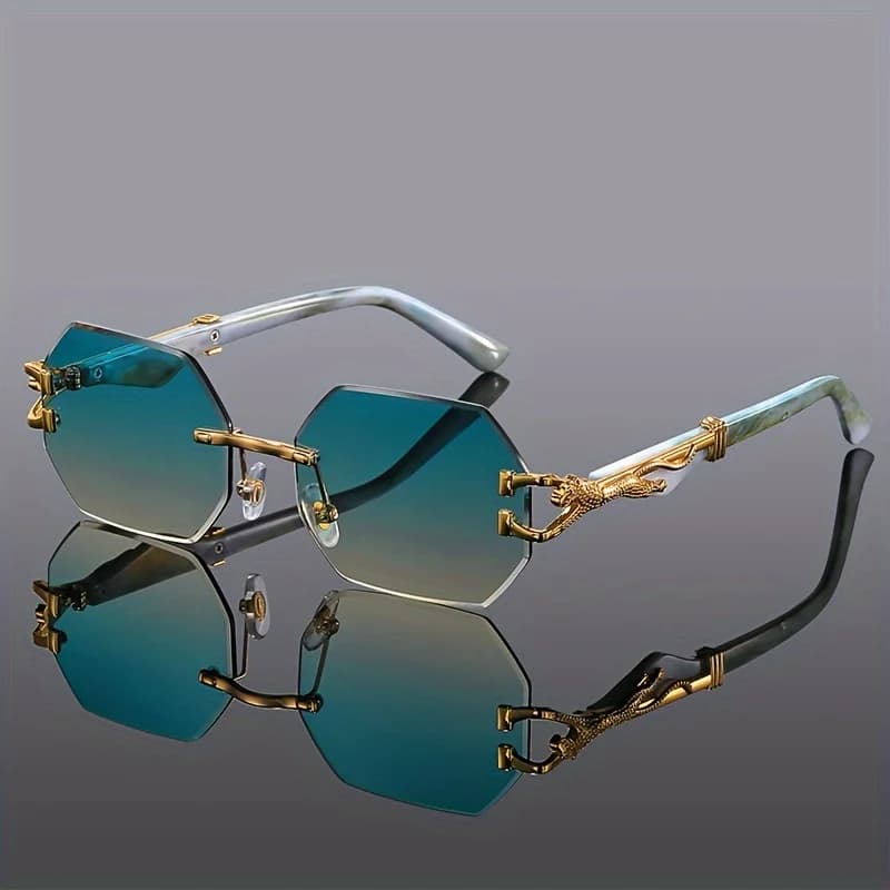 Occhiali da sole sportivi con stampa geometrica leopardata per donna, montatura composita leggera e resistente, occhiali streetwear alla moda