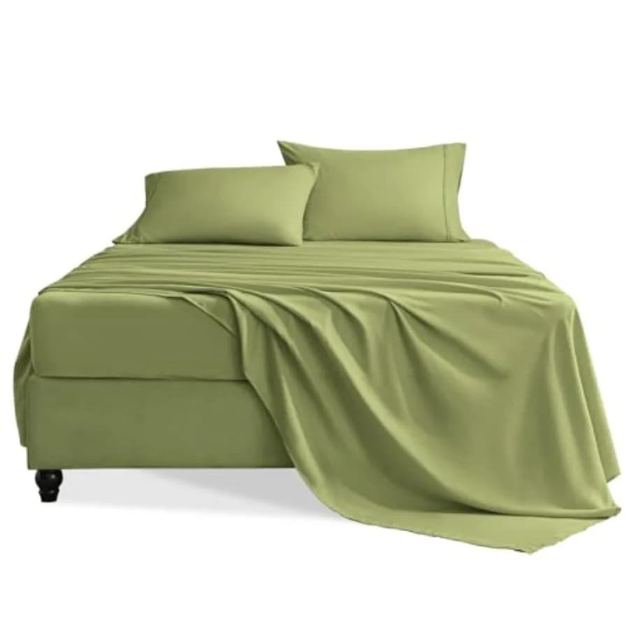 Set di lenzuola King Size, 4 pezzi, set di lenzuola in morbida microfibra di lusso da hotel, tasche profonde fino a 16 pollici, lenzuola Oeko-Tex con elastico