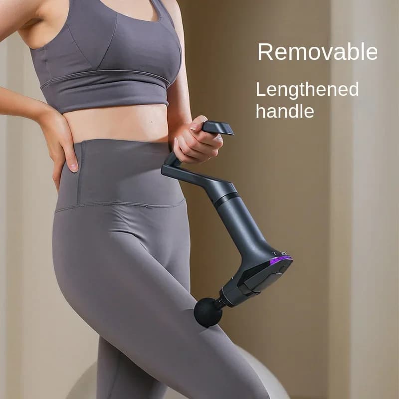 Multifunctional electric massage gun with long handle, percussion therapy for muscle recovery and body relaxation, very sold tool