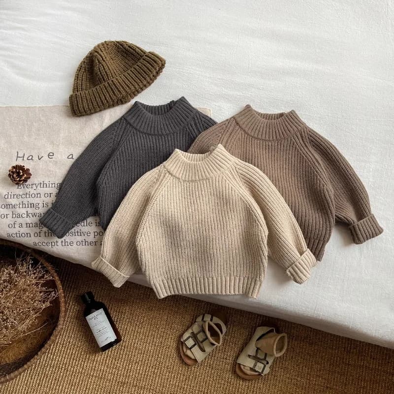 Retro Children Needle Pullover Sweater for Boys Children Clothing Kids Clothes Knitted Sweater Toddler Girl Winter Clothes 2025