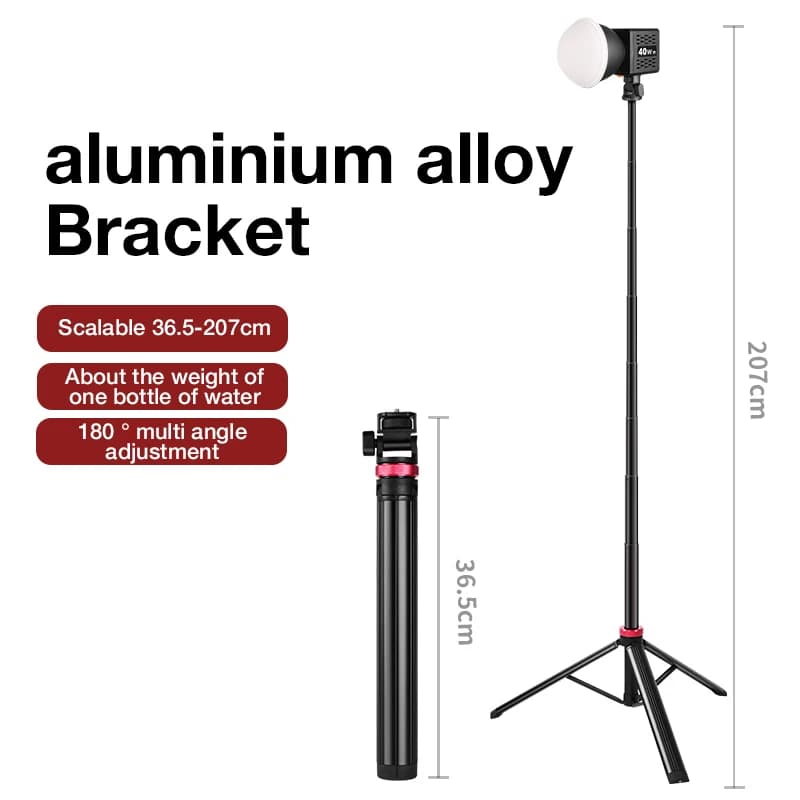 Extensible tripod with 1/4''' screw for microphone tripod with smartphone filling light with DSLR camera