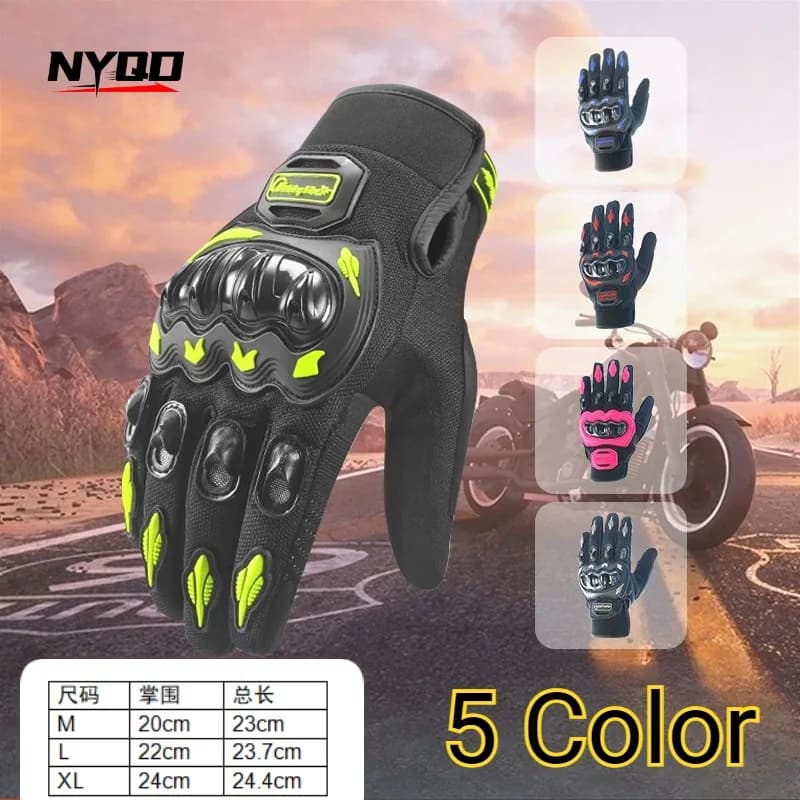 Summer Motorcycle Gloves Full Finger Breathable Anti-slip Shockproof Touch Screen Riding Gloves for Men Women