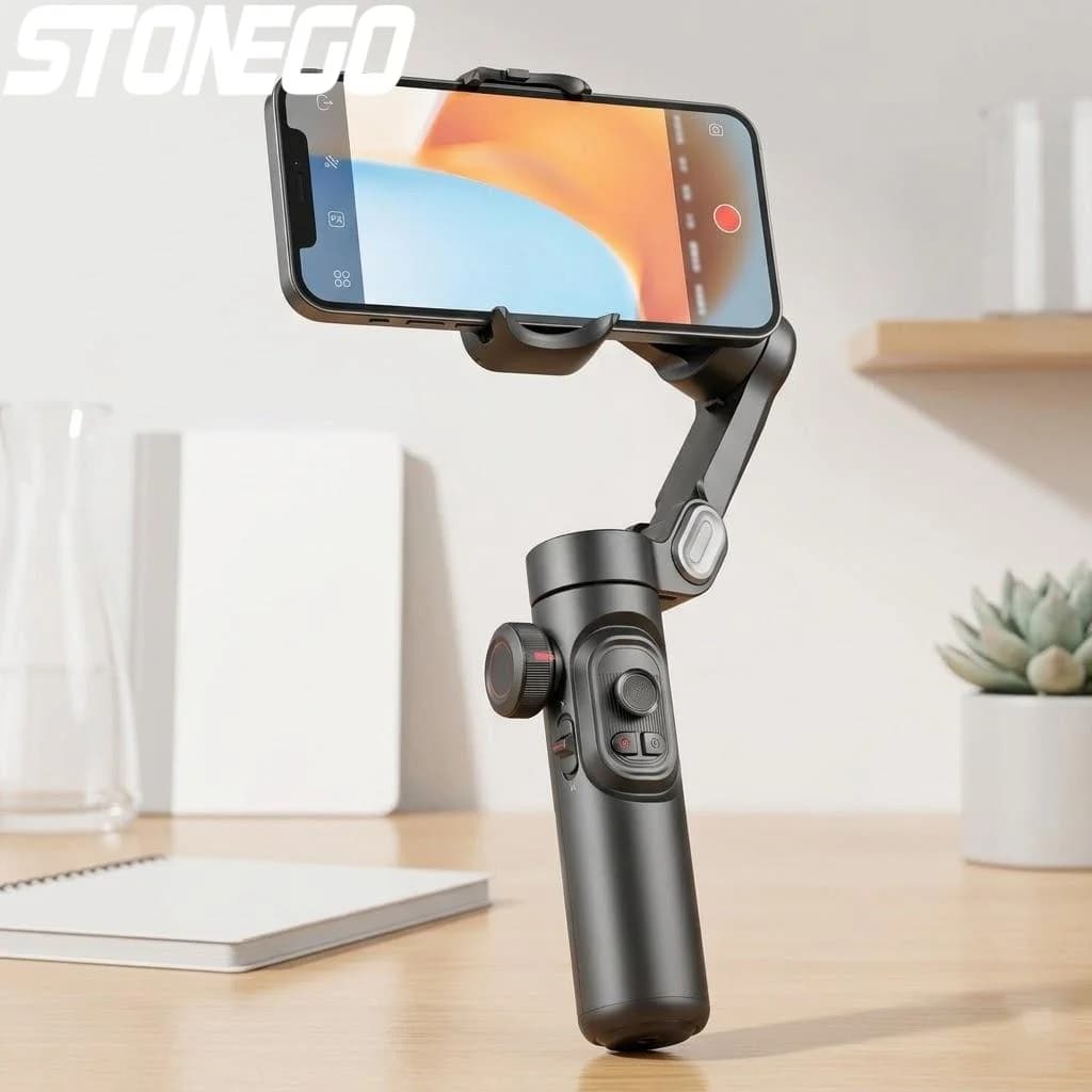 Stabilizzatore Gimbal a 3 Assi per Smartphone, Anti-Shake, con Asta Selfie e Tracciamento del Viso