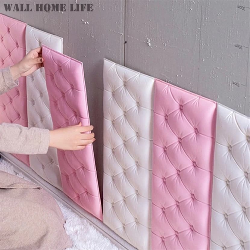 Tatami anti-collision soft foam pad wall decal 3D wallpaper thick self-adhesive kids bedroom living room wall pad