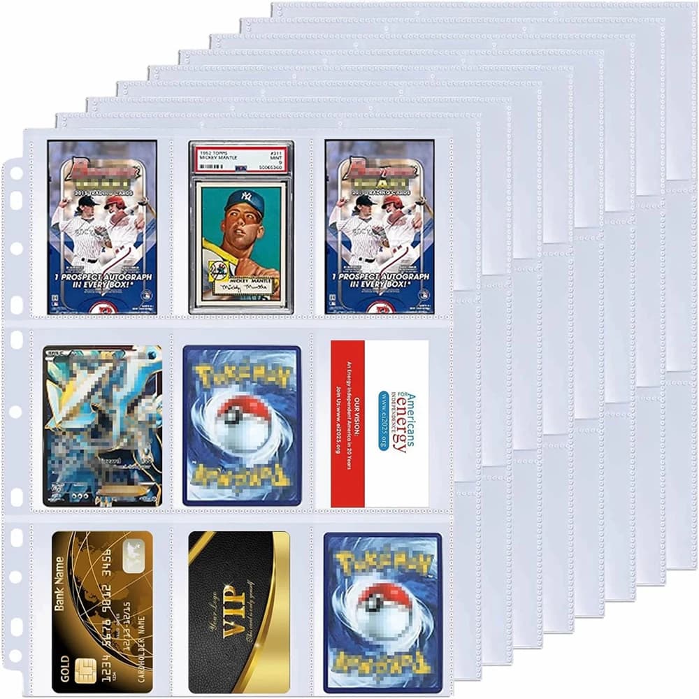 50 pages 450 pockets bag album holder for collectable cards on one side only 9 pockets protections for games plastic transparent Pokemon baseball cards