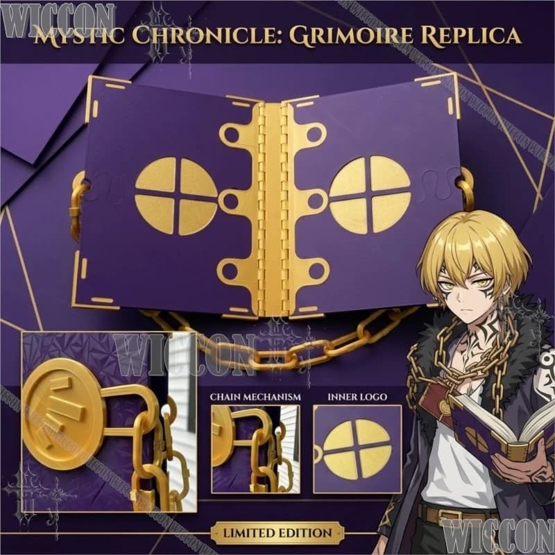Limbus Company Middle Finger Tissue Book Of Vengeance Prop Purple Gold Chain Bound Knight Novel Cosplay Accessory For Anime Game