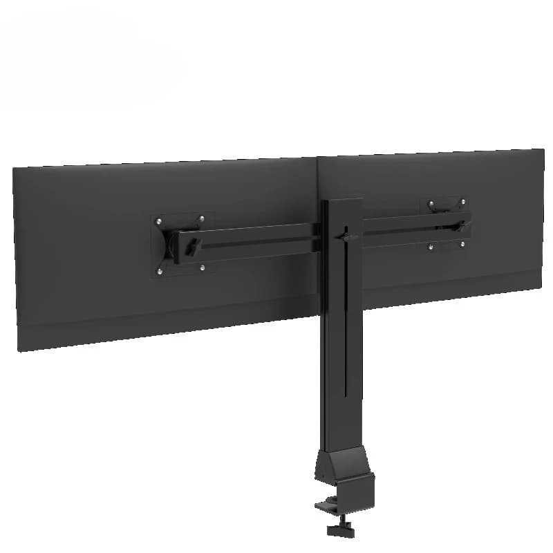 Height adjustable double arm monitor support, double monitor arm with gas spring, double monitor support