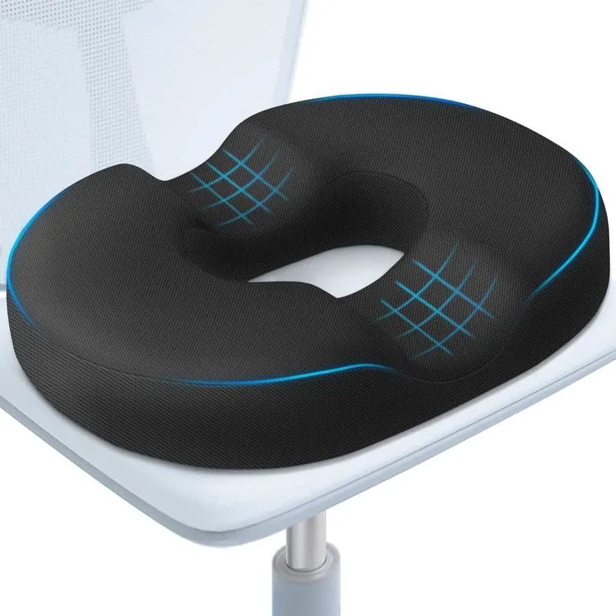 Cuscino a ciambella per seduta, cuscini a ciambella per sedia per emorroidi, post-parto e gravidanza, cuscino per alleviare il dolore al coccige, in memory foam