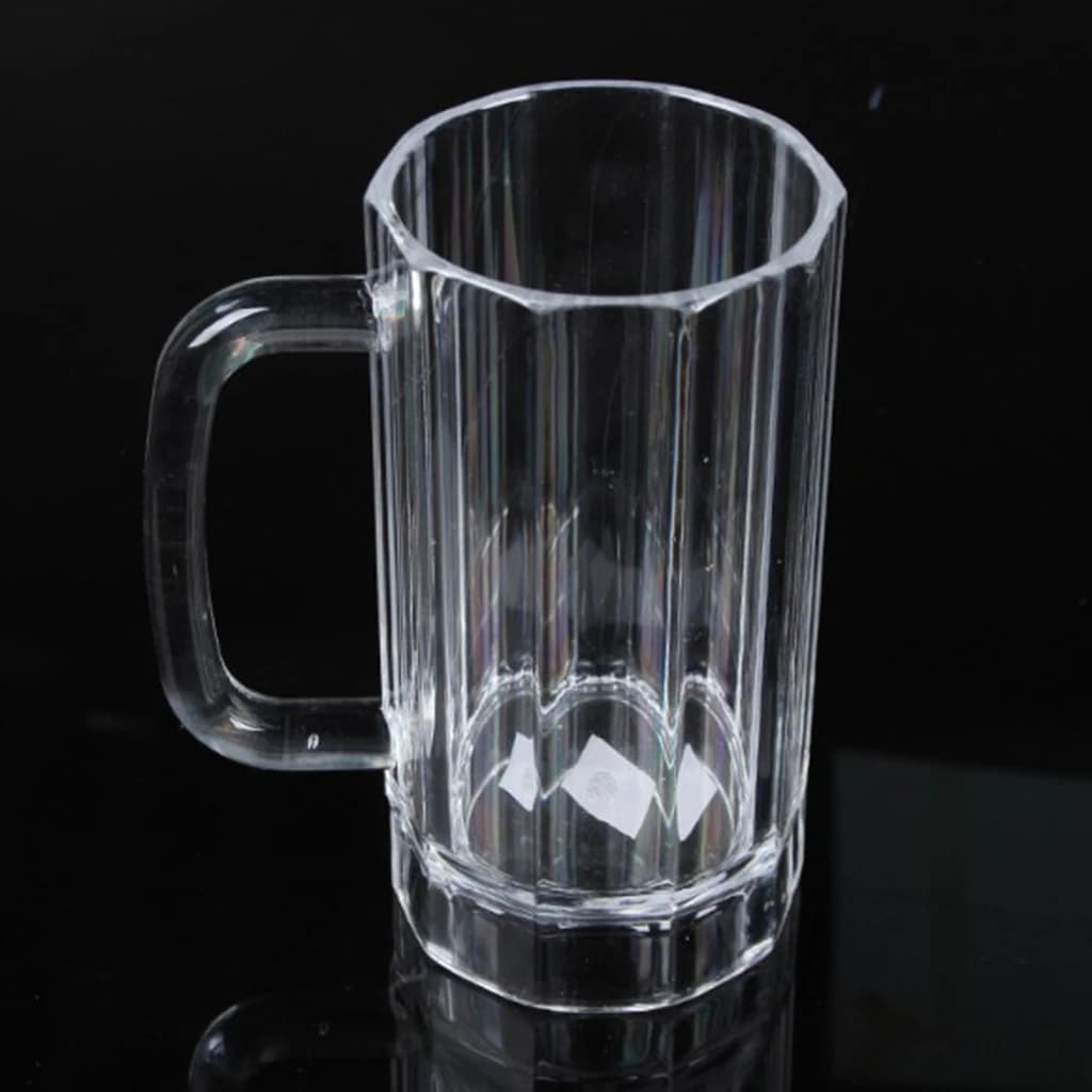 Boccale da birra in plastica senza BPA per la casa in acrilico cristallino con manico