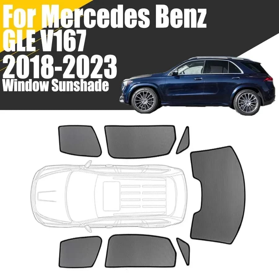 Parasole magnetico personalizzato per finestrino dell'auto per Mercedes Benz GLE V167 2018-2023 Tenda in rete per parabrezza anteriore