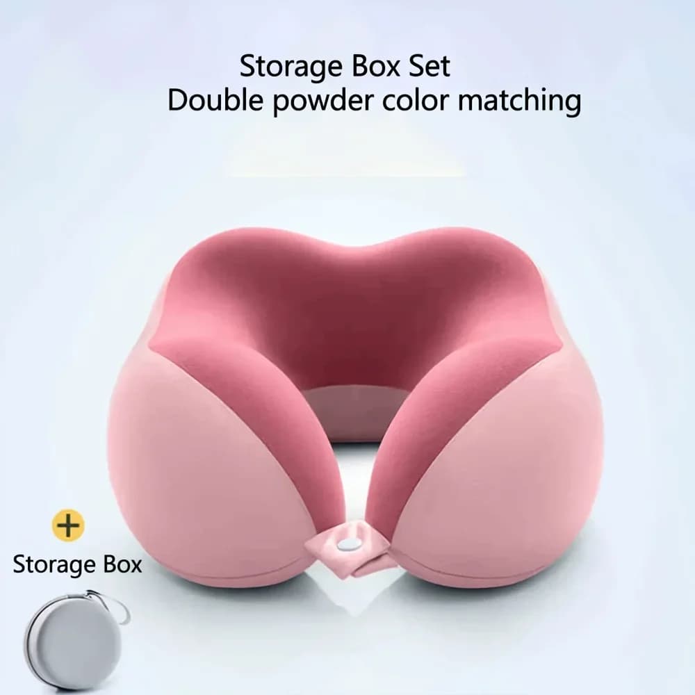 1 pz cuscino per il collo in memory foam supporto ergonomico a forma di U con custodia da viaggio per ufficio aereo macchina portatile leggera