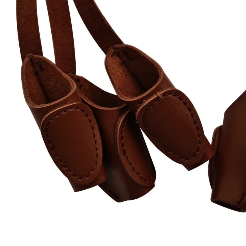 3-Finger Leather Shooting Protective Mitt, Coffee Color Archery Finger Guard for Recurve Bow Target Training Accessories
