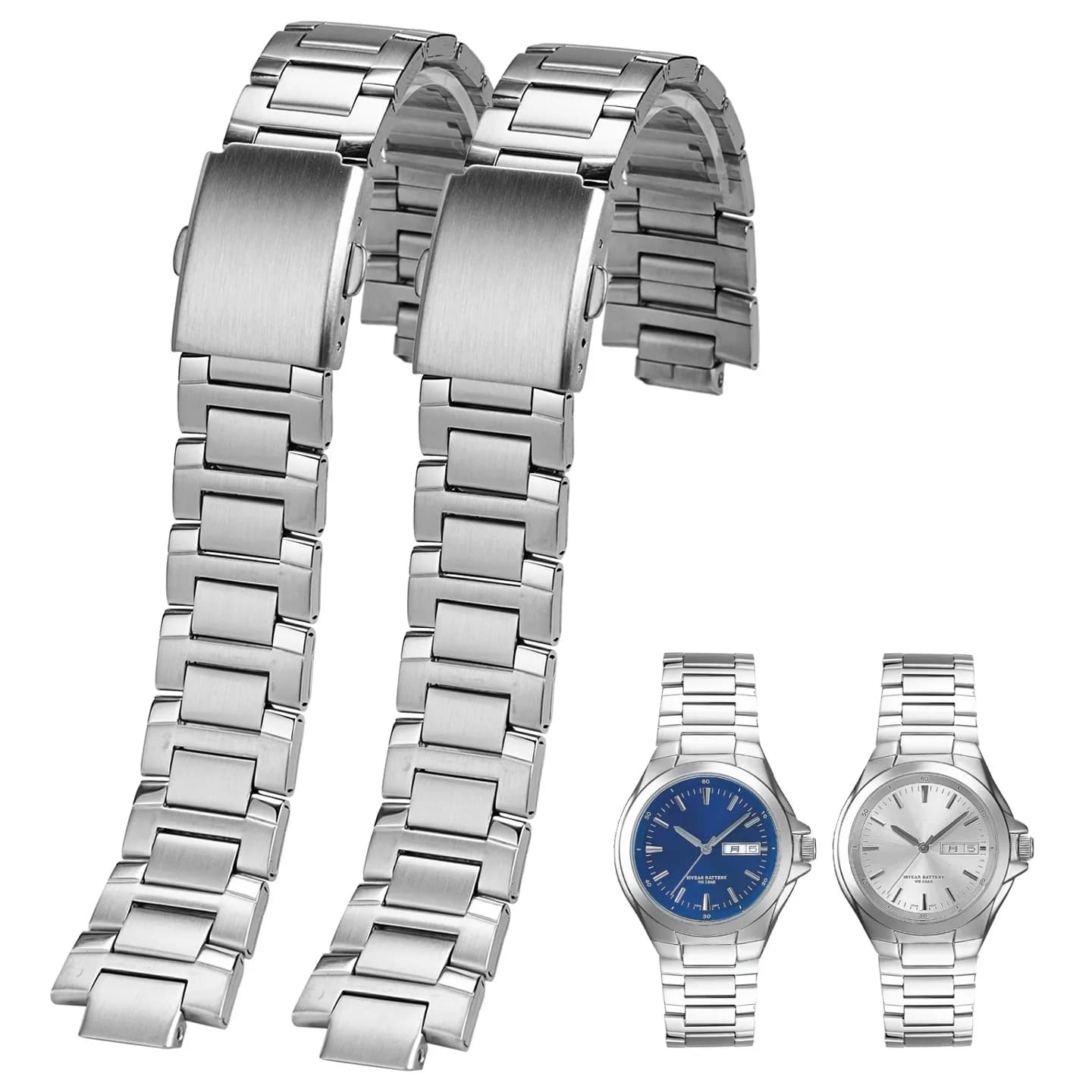 Suitable for Casio Watches Mtp-1228 Series Special Solid Stainless Steel Watch with Convex Steel Strap Bracelet Men