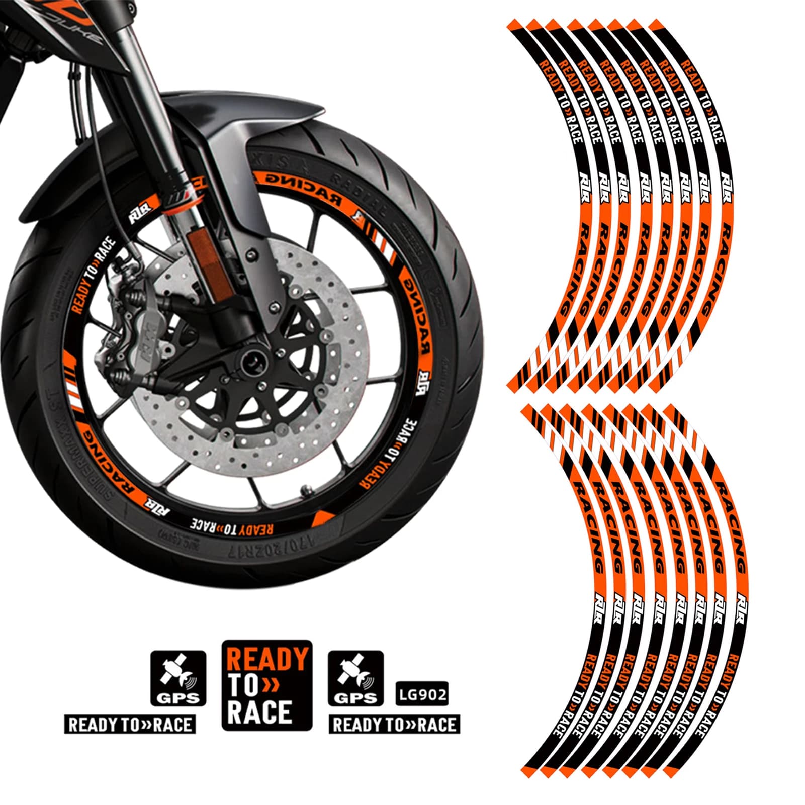 Adesivi riflettenti per ruote moto strisce per cerchioni decalcomanie accessori per mozzo da 17 "per moto pronto per la corsa 250 690 790 890 RC390