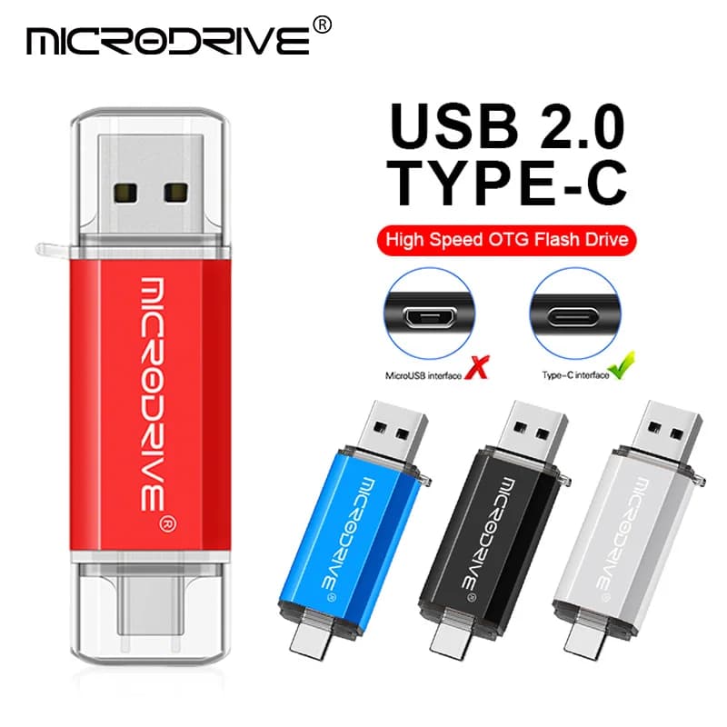 Chiavetta USB OTG di tipo C da 1GB 2GB 4GB 8GB, Pen Drive da 128MB 256MB 512MB, USB Stick Pendrive per dispositivi di tipo C