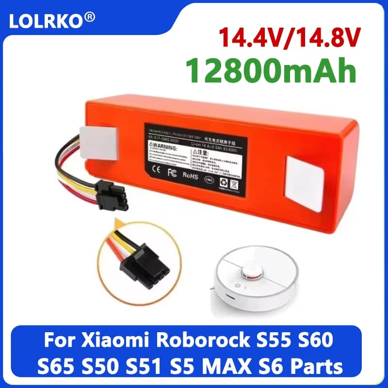 2026 Replacement Battery for Roborock S4 S5 S6 S7 T6 Q5 Q7 E4 E5 for Xiaomi Mijia 1S High Capacity Li-ion Vacuum Parts