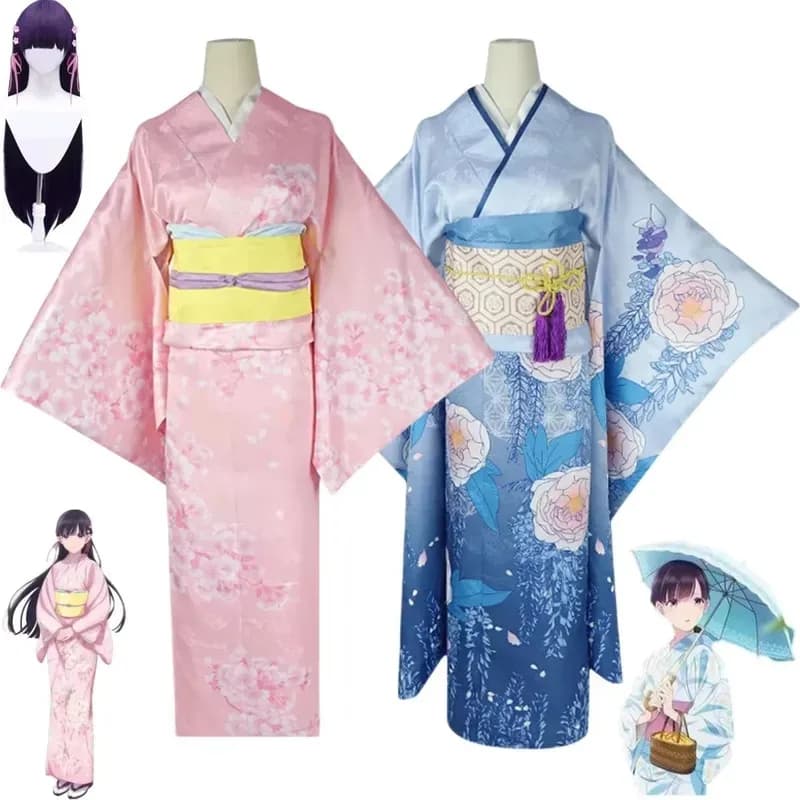 Anime My Happy Marriage Saimori Miyo Costume Cosplay Kimono giapponese Accappatoio Parrucca Donna Carino Abito tradizionale da festival