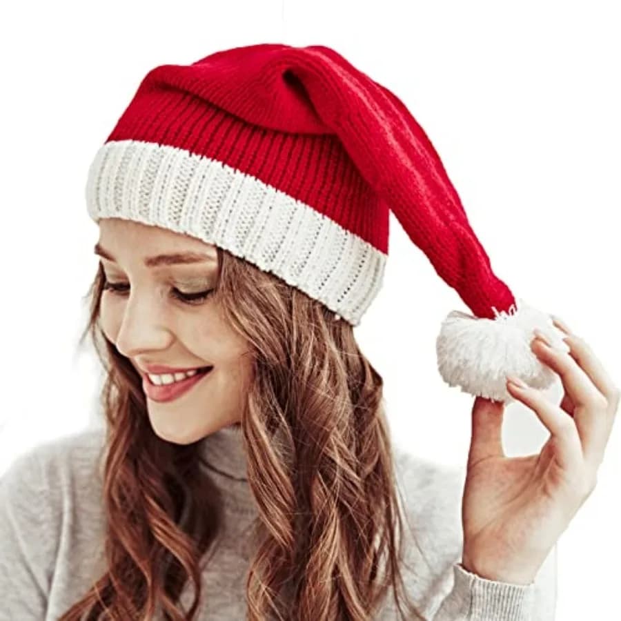Santa's Knit Beanie - Women's Winter Hat, Soft Family Matching Xmas Christmas New Year Gifts