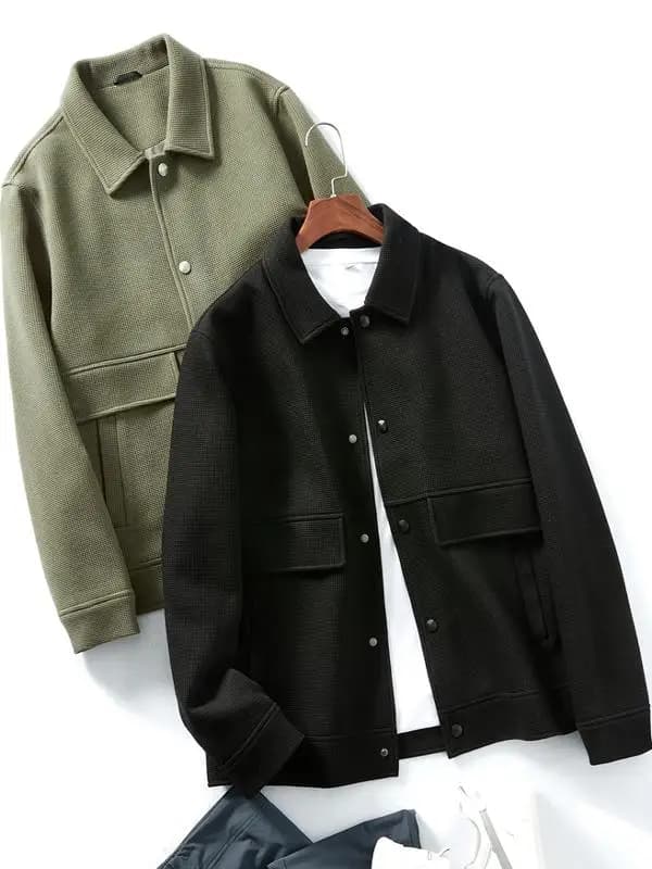 High Quality Comfortable Men's Casual Collar Spring Jacket All Match Commuting Outerwear Standard Fit Long Sleeve Youth Fashion