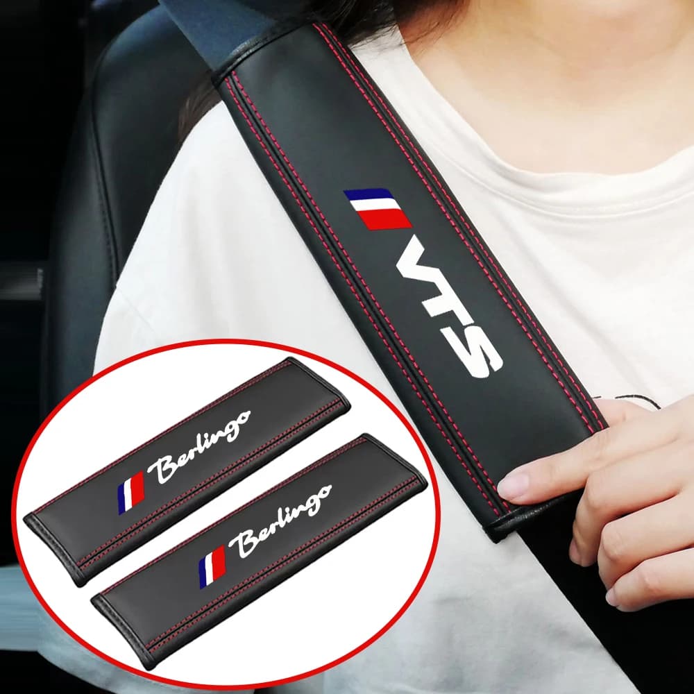 1 pcs Accessories Auto Safety Belt Leather Strap Cover Protective Padding for Citroen C1 C2 C3 C4 C5 C6 C8 Berlingo VTS Xsara