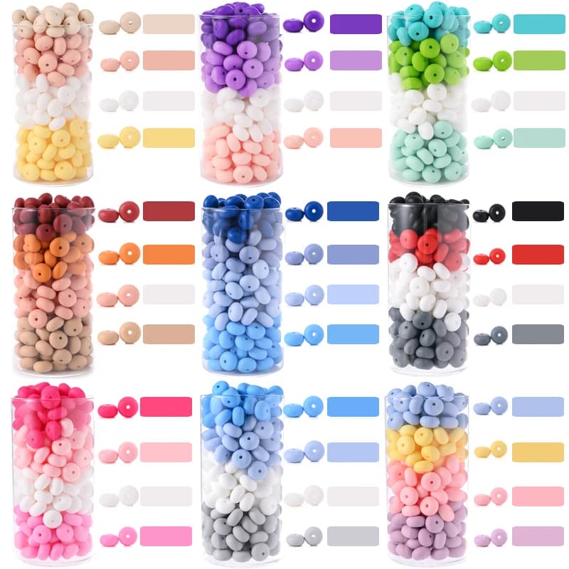 40 pz 14mm Silicone Massaggiagengive Perline Da Masticare Colorato Piatto Rotondo Perline di Silicone Per Il FAI DA TE Food Grade Del Bambino Ciuccio Catena creazione di gioielli