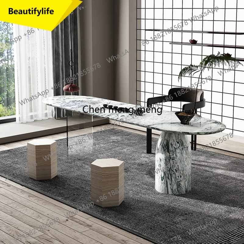 Set da tavolo A53 in cristallo trasparente: gambe in marmo italiano espandibili nello spazio, piccola cucina da pranzo personalizzata con facile da pulire