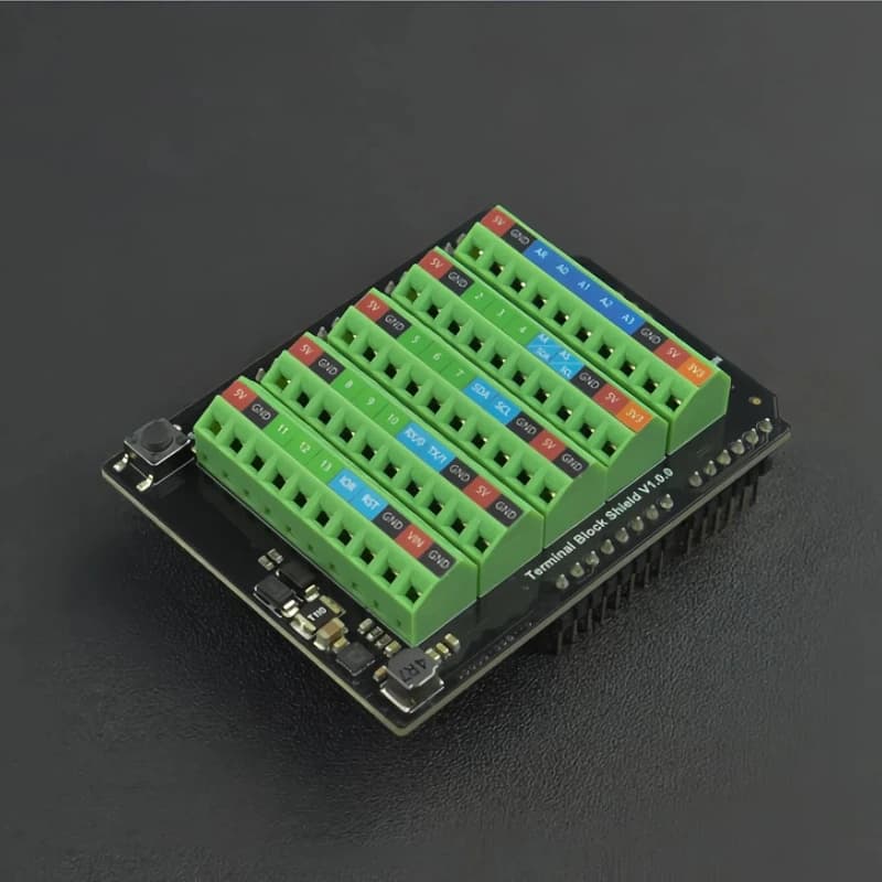 Shield di Espansione con Terminali a Vite per Arduino, Ingresso a Tensione Ampia 7-24V, Connessione Stabile 26-16AWG, Montaggio su Guida DIN