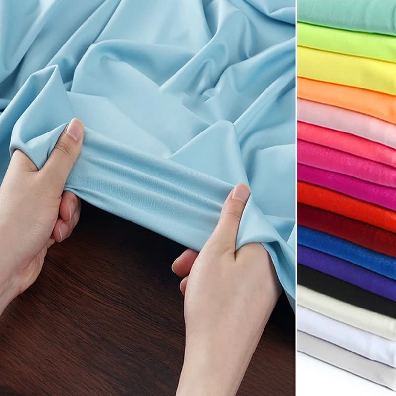 Tessuto Elasticizzato in Maglia Grosgrain Poliestere Spandex per Cucito, Base per Camicie, Gonne, Vestiti, Pantaloni, Abbigliamento - Venduto a Mezzo Metro