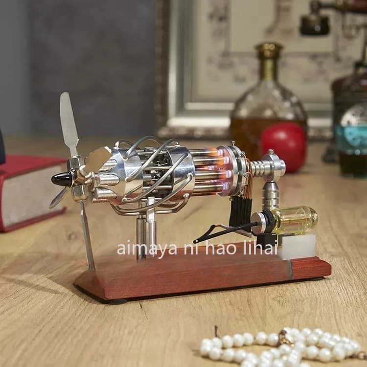 Motore Stirling a 16 giranti con piastra oscillante, modello di motore a combustione esterna, giocattolo educativo di fisica, regalo tecnologico creativo e innovativo