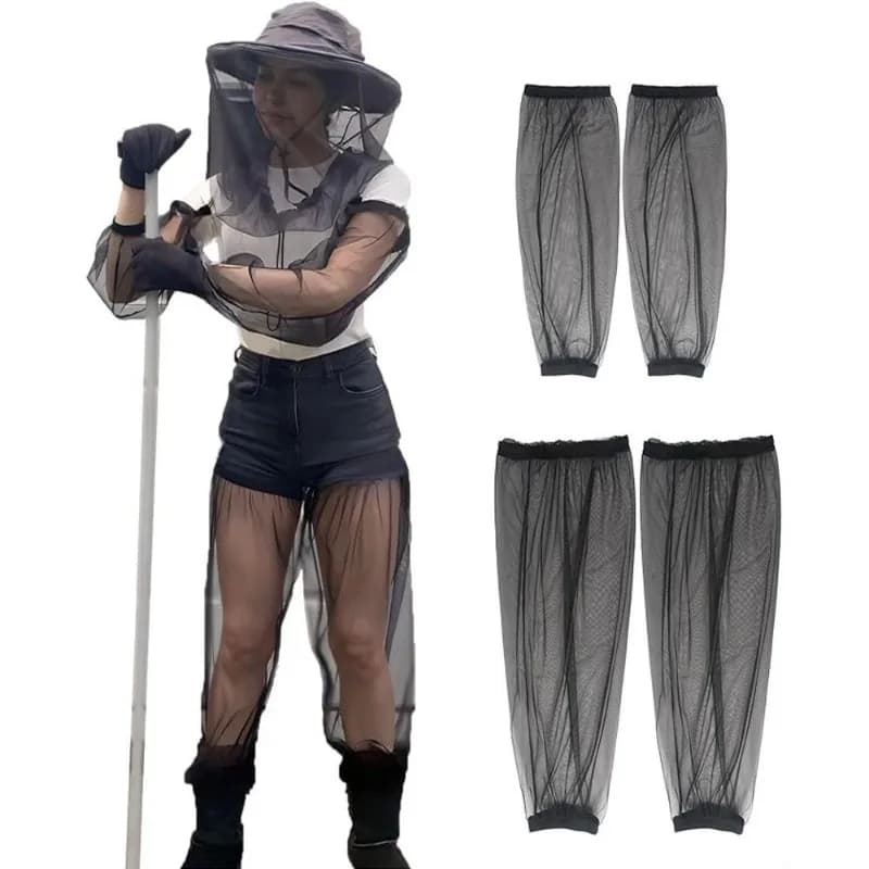 Outdoor Anti-mosquito Arm Leg Covers Breathable Mesh Anti-bite Sleeves for Camping Fishing Garden Yard Use
